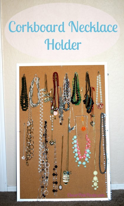 This is upcycled from an old bulletin board to make a Necklace Holder