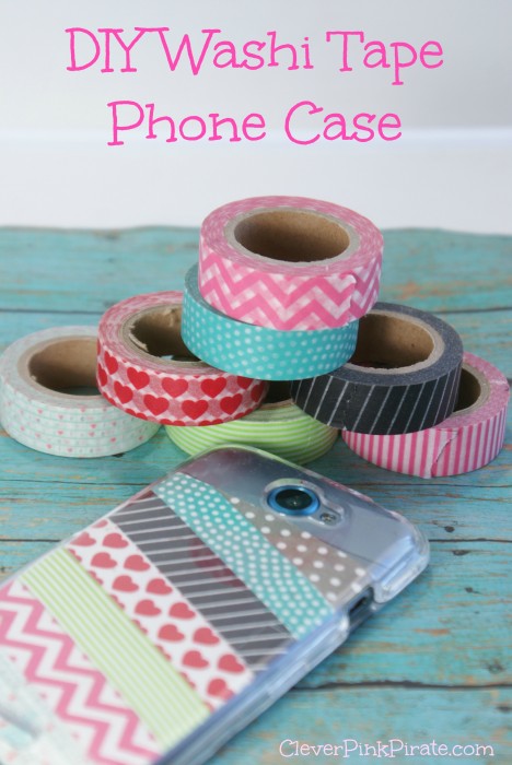 This DIY phone case is made with a clear case and washi tape, under $5!