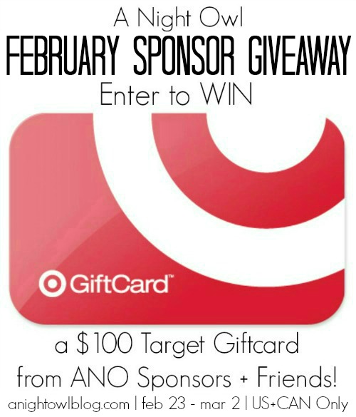 Enter to win a $100 Target Giftcard! Ends  3/2