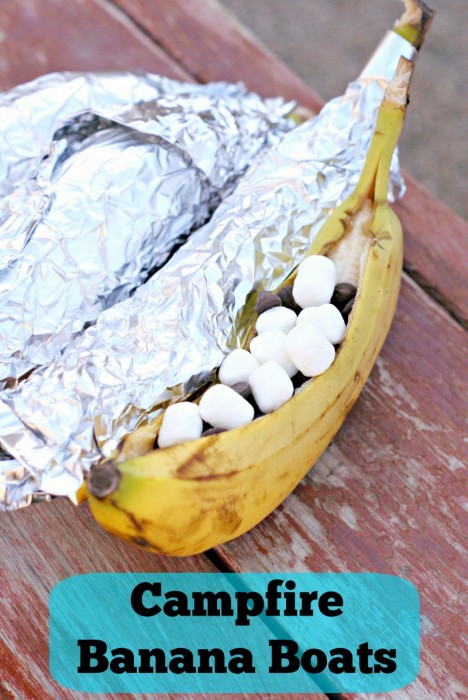 Campfire Banana Boats. Perfect for camping or grilling and easy to make!