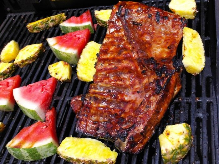 Root Beer BBQ Ribs w/ Grilled Fruit