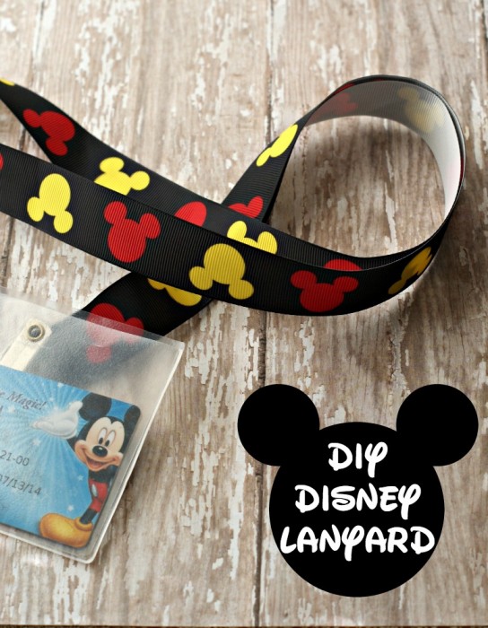 DIY Disney Lanyard with Mickey Mouse Ribbon