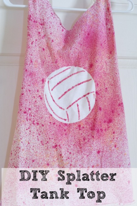 DIY Splatter Tank Top - using a stencil and fabric dye to create a cute tank top from a t shirt.