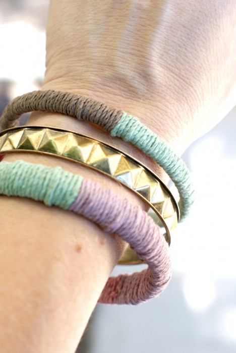 Easy! DIY Hemp Bangle Bracelets.