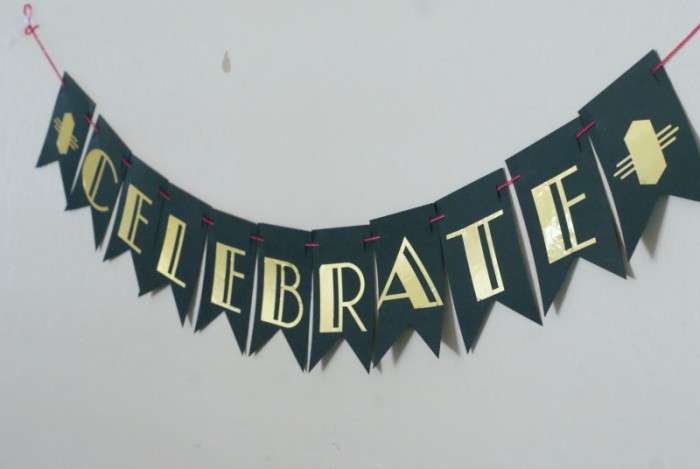 Roarin' 20's Birthday Party Celebrate Banner made from Cricut