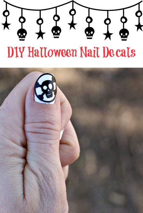 DIY Halloween Skeleton Nail Decals