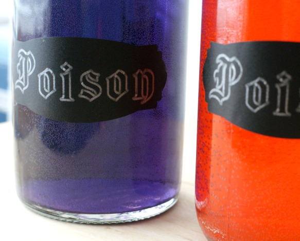 DIY Halloween Poison Bottle Decorations