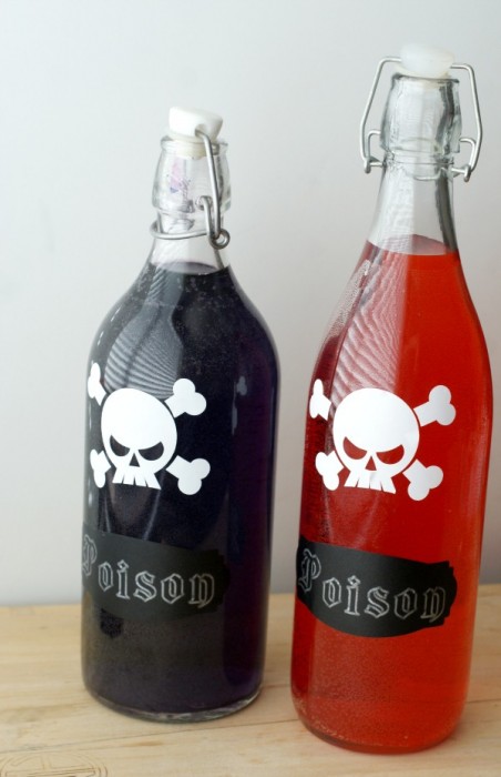 DIY Halloween Poison Bottle Decorations