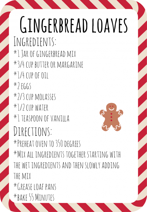 Gingerbread Loaf Mix in a Jar Printable Tag