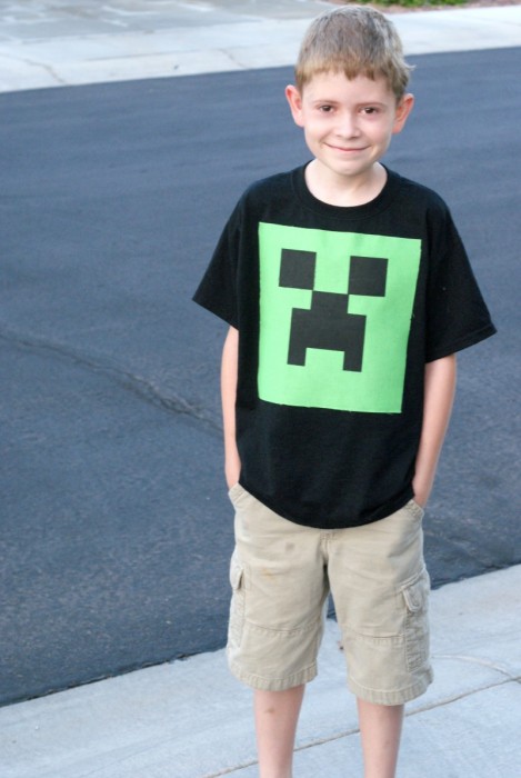 DIY Minecraft shirt made on the Cricut Explore