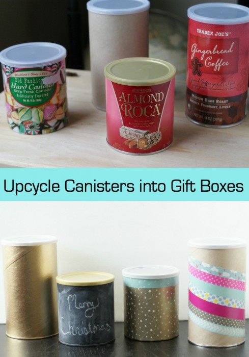 How to upcycle canisters into gift boxes for treats!