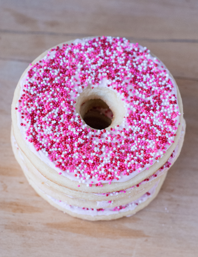 Donut Sugar Cookies for Valentines (includes a Valentine's Day Printable)