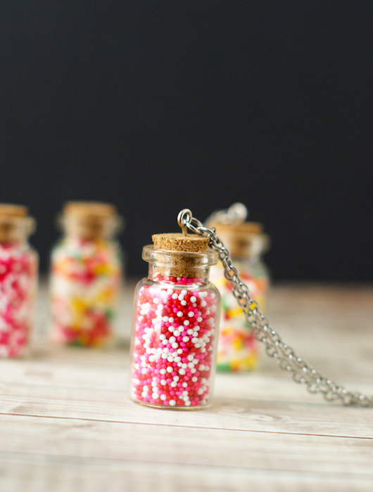 Learn how easy it is to make sprinkle bottle necklaces!
