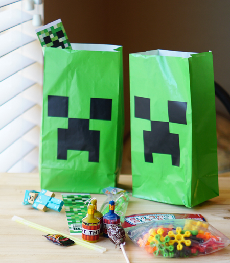 Goodie bags for Minecraft party
