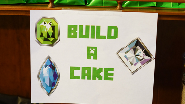 Minecraft Party cake section