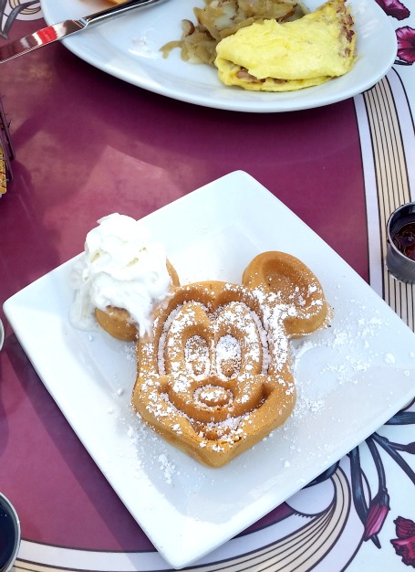 Mickey Mouse Belgium Waffles at Carnation Cafe in Disneyland