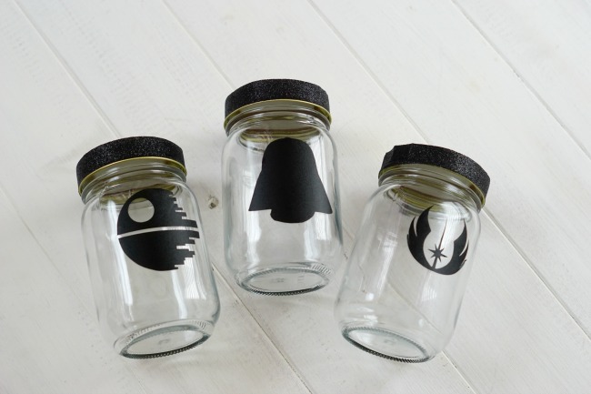 Star Wars Mason Jars for Father's Day with a Turtles Candy Recipe