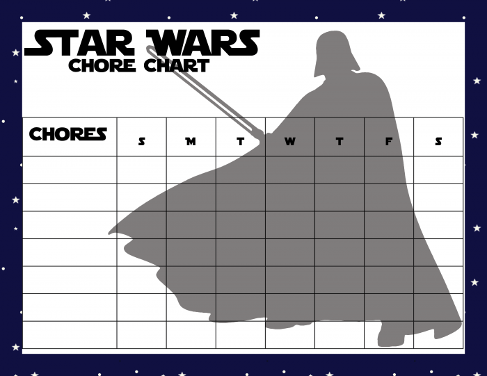 Star Wars Chore Chart - Darth Vader