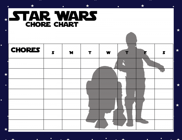 Star Wars Chore Chart - Droids