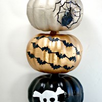 Spray Painted Pumpkins from the Dollar Store