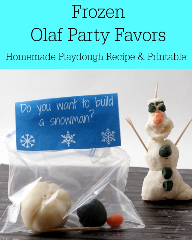 Frozen Olaf Party Favors (Homemade Playdough Recipe and Printable