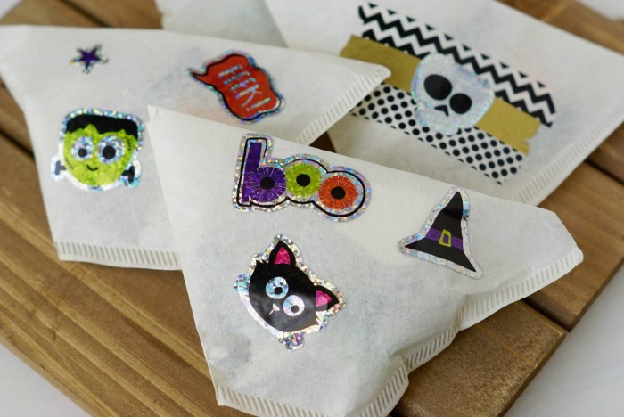 Coffee Filter Halloween Treat Bags + Non Candy Halloween Ideas - Clever Pink Pirate
